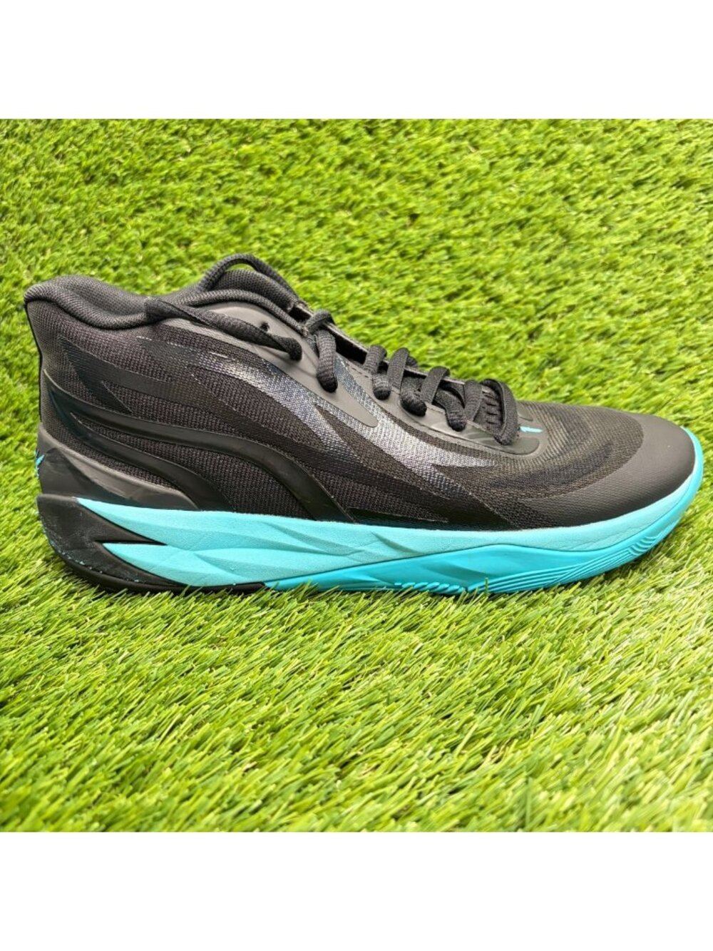 Puma MB.02 Phenom Mens Size 9 Black Blue Athletic Basketball Shoes Sneakers